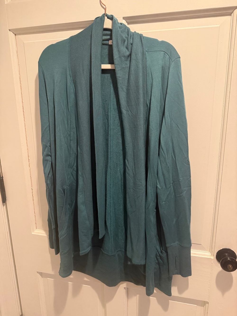 Athleta Teal Open-Front Cardigan